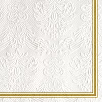 Servietten 33x33 cm - Elegance Lea White/Gold Servietten 33x33 cm - Elegance Lea White/Gold
