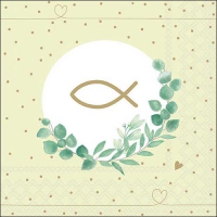 Servietten 33x33 cm - Communion Branch Green