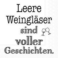 Servietten 33x33 cm - Leere Weingläser