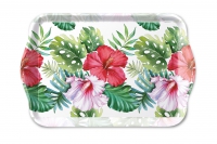 Tablett - Hibiscus Floral White