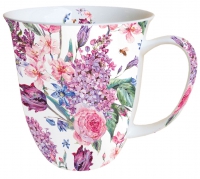 Porzellan-Tasse - Flower Composition White