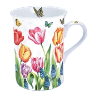 Porzellan-Tasse - Tulips & Muscari