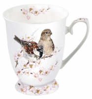 Porzellan-Tasse - Sparrows Blossom