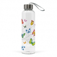Glasflasche - Colourful Butterflies
