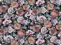 Tischsets - Vintage Flowers Black