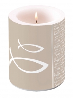 Dekorkerze - Glaube Fisch Pearl Taupe