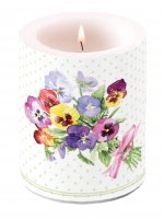 Dekorkerze - Bunch of Violets Green