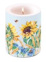 Dekorkerze - Sunflower And Wheat Blue