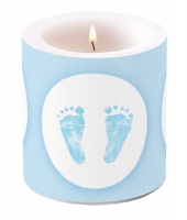 Dekorkerze klein - Baby Steps Boy