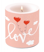 Dekorkerze klein - Love Balloons Pale Rose