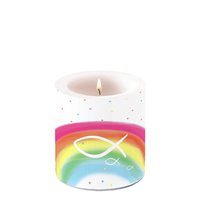 Dekorkerze klein - Rainbow White