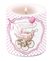 Dekorkerze klein - Welcome pink