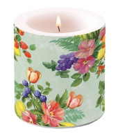 Dekorkerze klein - Flowers And Fruits Green