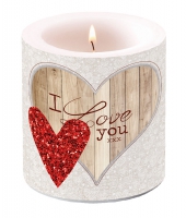 Dekorkerze klein - I Love you