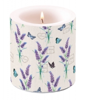 Dekorkerze klein - Lavender With Love Cream