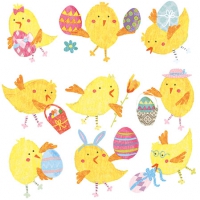 Servietten 25x25 cm - Easter Chicks White Servietten 25x25 cm - Easter Chicks White