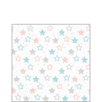 Servietten 25x25 cm - Stars All Over Petrol
