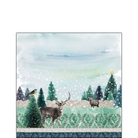 Servietten 25x25 cm - Deer Winterscene Servietten 25x25 cm - Deer Winterscene