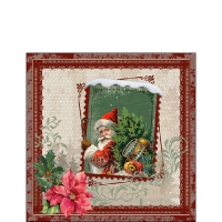 Servietten 25x25 cm - Santa Stamp