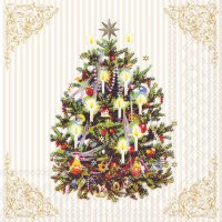 Servietten 25x25 cm - X-Mas Tree Cream Servietten 25x25 cm - X-Mas Tree Cream