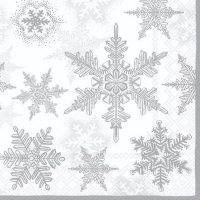 Servietten 33x33 cm - Snow Crystals Silver Servietten 33x33 cm - Snow Crystals Silver