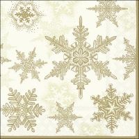 Servietten 33x33 cm - Snow Crystals Cream/Gold Servietten 33x33 cm - Snow Crystals Cream/Gold