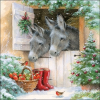 Servietten 33x33 cm - Santa´s Donkeys Servietten 33x33 cm - Santa´s Donkeys