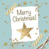 Servietten 33x33 cm - Starry X-Mas Green 