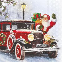 Servietten 33x33 cm - Santa Automobile