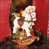 Servietten 33x33 cm - White Rocking Horse