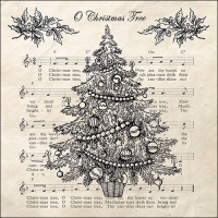 Servietten 33x33 cm - O Christmas Tree Black Servietten 33x33 cm - O Christmas Tree Black