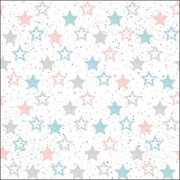 Servietten 33x33 cm - Stars All Over Petrol