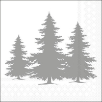 Servietten 33x33 cm - Tree Silhouette Silver