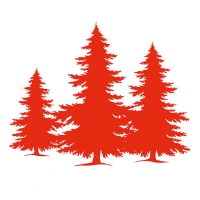 Servietten 33x33 cm - Tree Silhouette Red