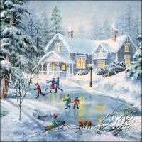 Servietten 33x33 cm - Evening Skating Servietten 33x33 cm - Evening Skating