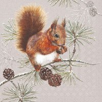Servietten 33x33 cm - Squirrel In Winter Servietten 33x33 cm - Squirrel In Winter