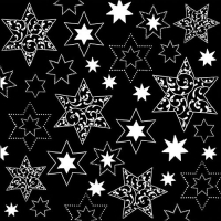 Servietten 33x33 cm - Ornaments In Stars Neg. Black Servietten 33x33 cm - Ornaments In Stars Neg. Black