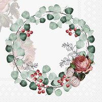 Servietten 33x33 cm - Wreath of Eucalyptus Grey Servietten 33x33 cm - Wreath of Eucalyptus Grey