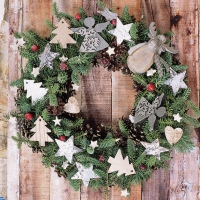 Servietten 33x33 cm - X-Mas Wreath Servietten 33x33 cm - X-Mas Wreath