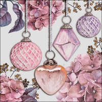 Servietten 33x33 cm - Hanging Baubles Rose Servietten 33x33 cm - Hanging Baubles Rose