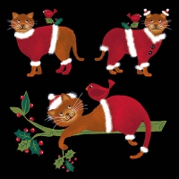 Servietten 33x33 cm - Dressed Cats Black Servietten 33x33 cm - Dressed Cats Black