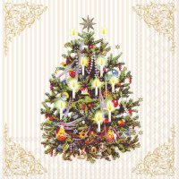 Servietten 33x33 cm - X-Mas Tree Cream