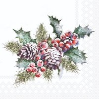 Servietten 33x33 cm - Holly And Berries Servietten 33x33 cm - Holly And Berries