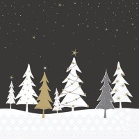 Servietten 33x33 cm - Midnight Trees Black Servietten 33x33 cm - Midnight Trees Black