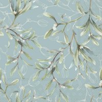 Servietten 33x33 cm - Mistletoe All Over Green Servietten 33x33 cm - Mistletoe All Over Green