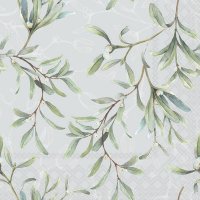 Servietten 33x33 cm - Mistletoe All Over Grey Servietten 33x33 cm - Mistletoe All Over Grey
