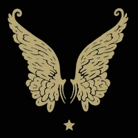 Servietten 33x33 cm - Wings Black/Gold Servietten 33x33 cm - Wings Black/Gold