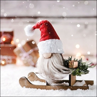 Servietten 33x33 cm - Kobold On Sledge Servietten 33x33 cm - Kobold On Sledge