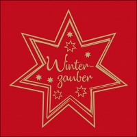 Servietten 33x33 cm - Winterzauber Gold/Red 