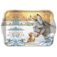 Tablett - 13X21cm Donkey And Kitten